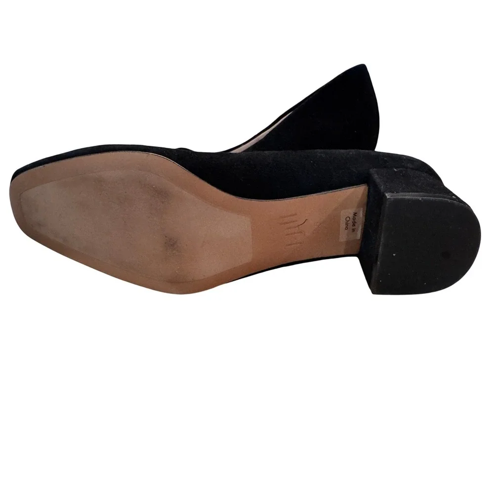 J Jill Black Suede Block Heel Pumps Shoes Women‎ 7.5 classic elegant square toe